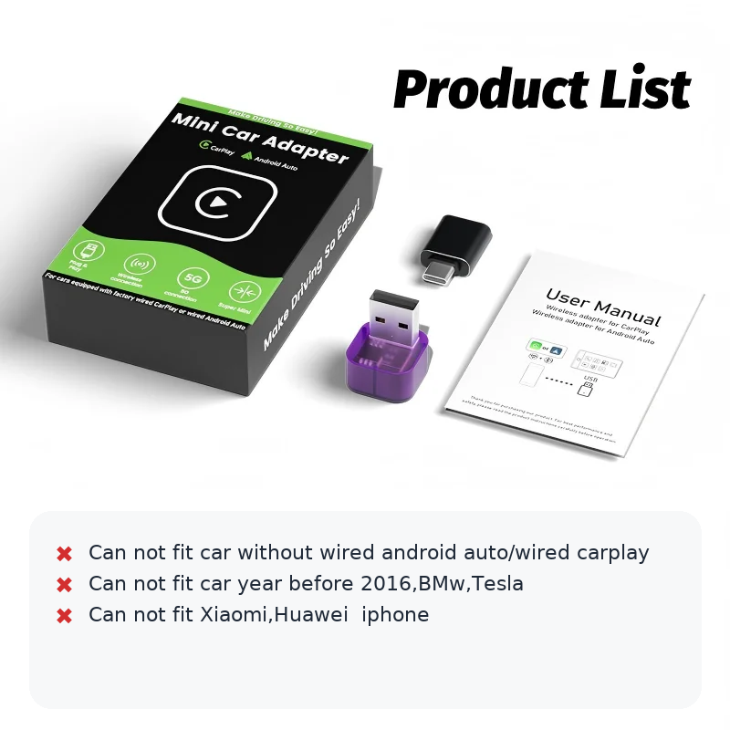 Wireless CarPlay Adapter for iPhone | Ultra-Mini PL7 Pro Dongle (Y2K)