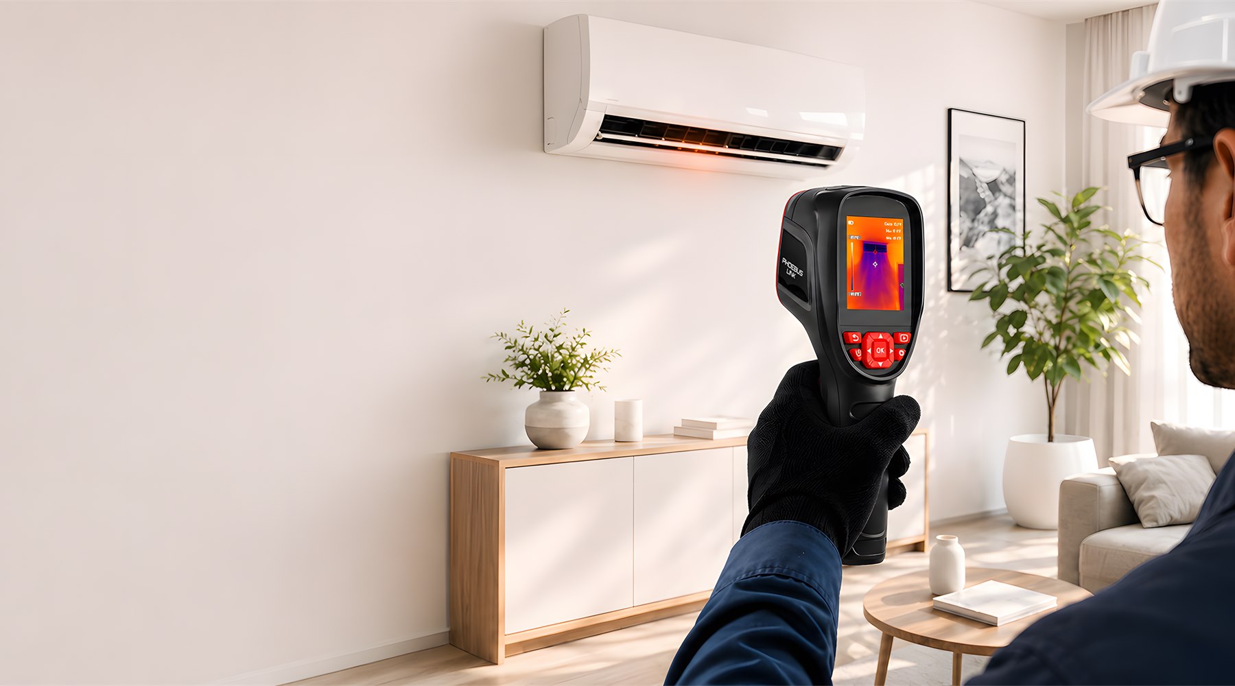 PhoebusLink RCX100 thermal imaging camera displayed in a premium diagnostic scene